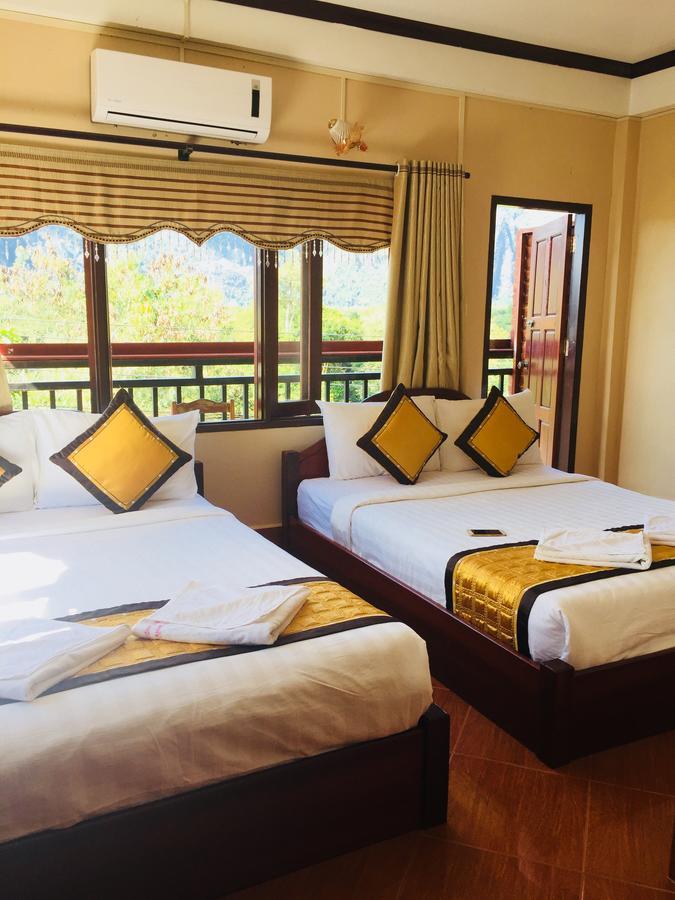 เมาน์เท็น วิว ริเวอร์ไซด์ บูทิก โฮเต็ล Hotel วังเวียง ภายนอก รูปภาพ