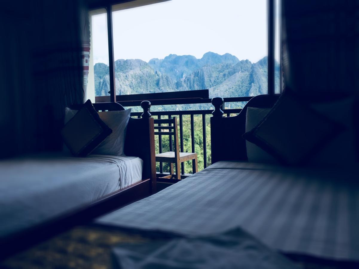 เมาน์เท็น วิว ริเวอร์ไซด์ บูทิก โฮเต็ล Hotel วังเวียง ภายนอก รูปภาพ