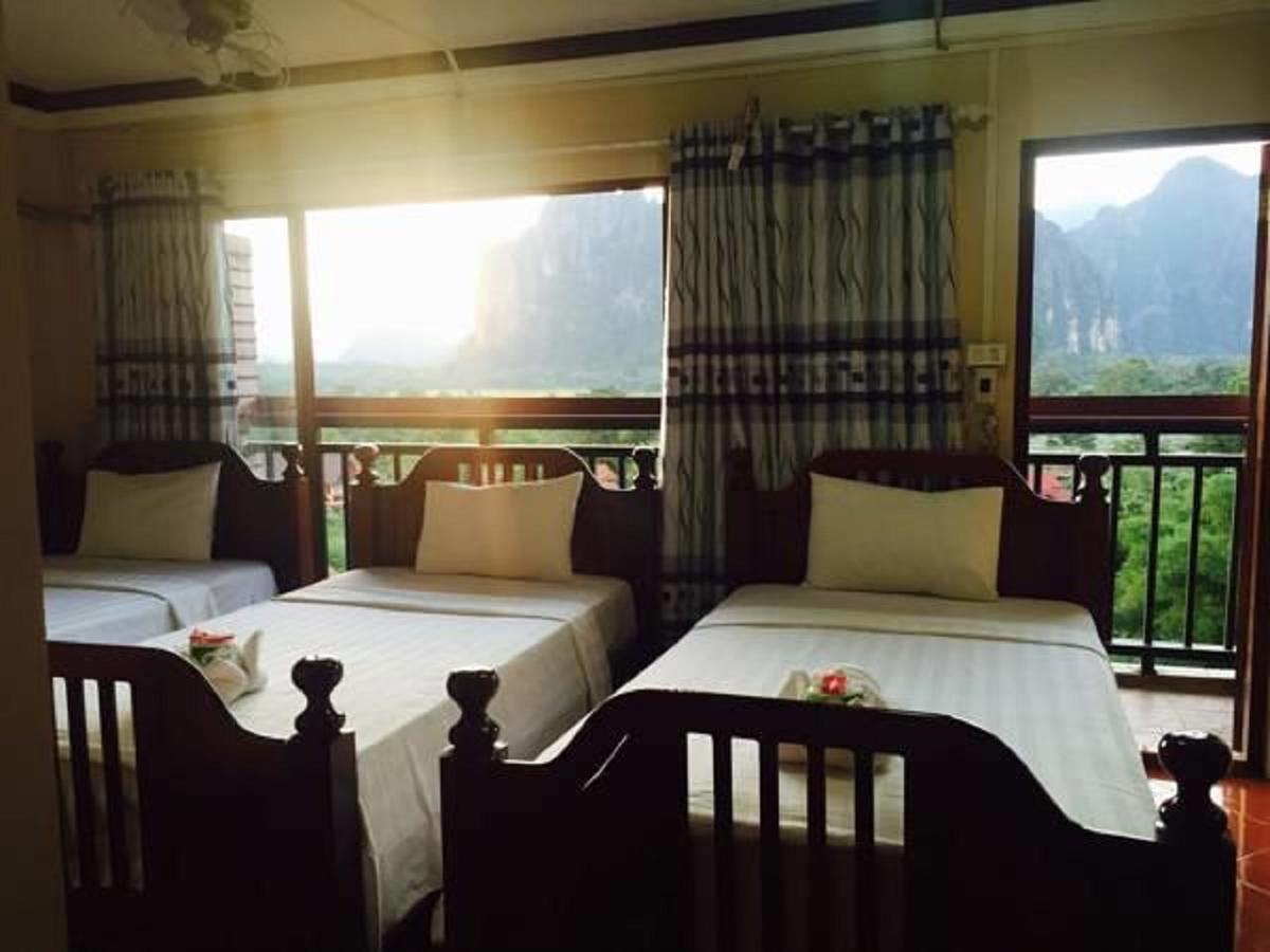 เมาน์เท็น วิว ริเวอร์ไซด์ บูทิก โฮเต็ล Hotel วังเวียง ภายนอก รูปภาพ