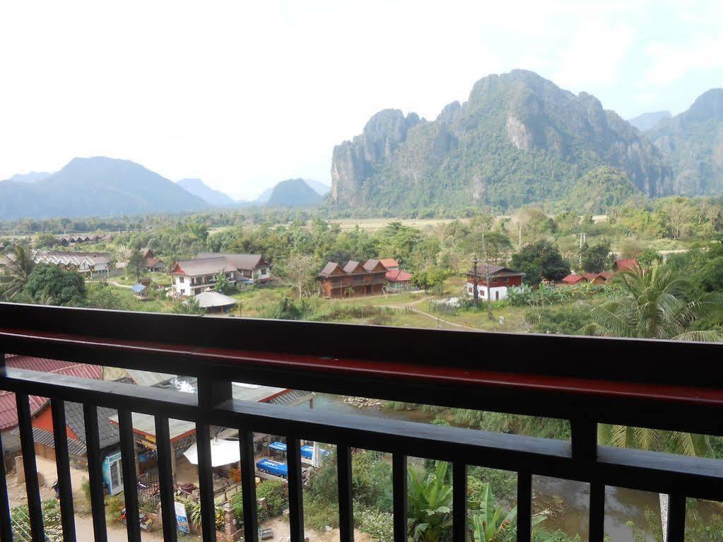 เมาน์เท็น วิว ริเวอร์ไซด์ บูทิก โฮเต็ล Hotel วังเวียง ภายนอก รูปภาพ